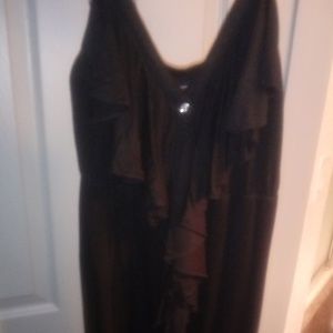 New york and company black ruffle dress. Medium